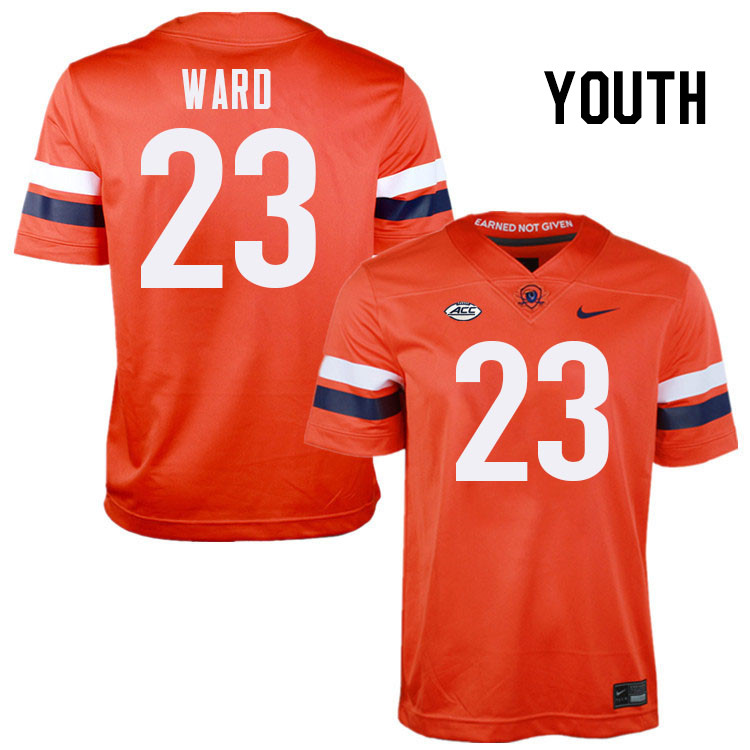 Youth Virginia Cavaliers #23 Triston Ward College Football Jerseys Stitched-Orange
